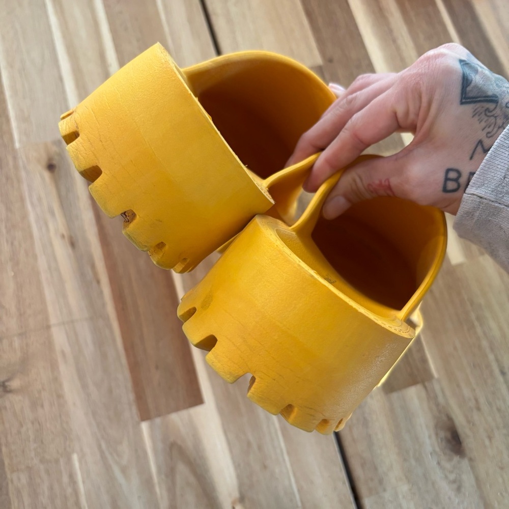Jeffrey Campbell Bright Yellow Chunky Platform Clogs - Picture 7 of 8